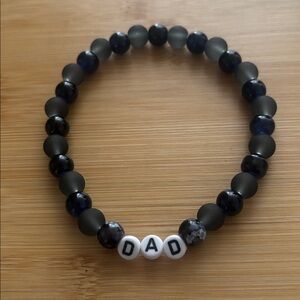 Black and Blue Beaded Bracelet for Men